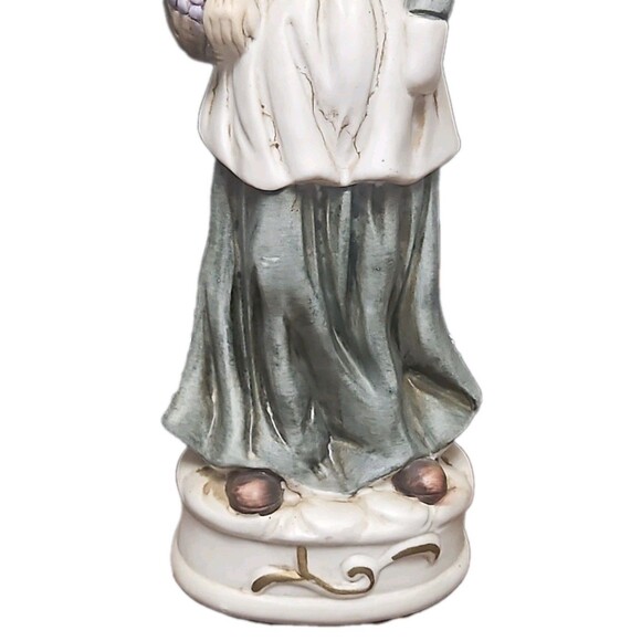 Vintage 12" Porcelain Old Woman Grandma Head Scarf Basket - Picture 6 of 13